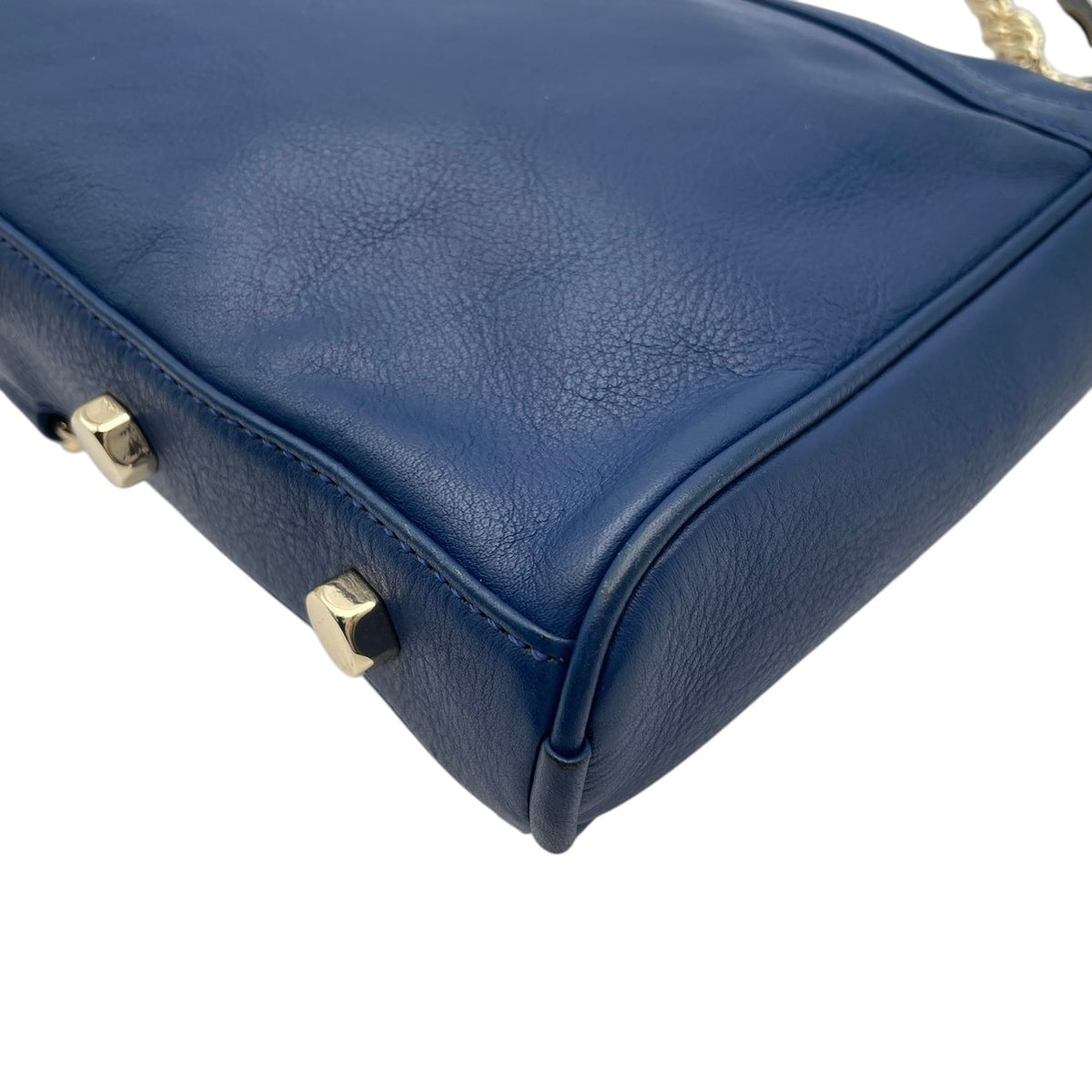 レベッカミンコフ REBECCA MINKOFF M.A.C. Morning After Clutch ショルダーバッグ クラッチバッグ 2WAY レザー 本革 ブルー 青 ゴールド金具 チェーン ストラップ フラップモチーフ エレガント カジュアル S35