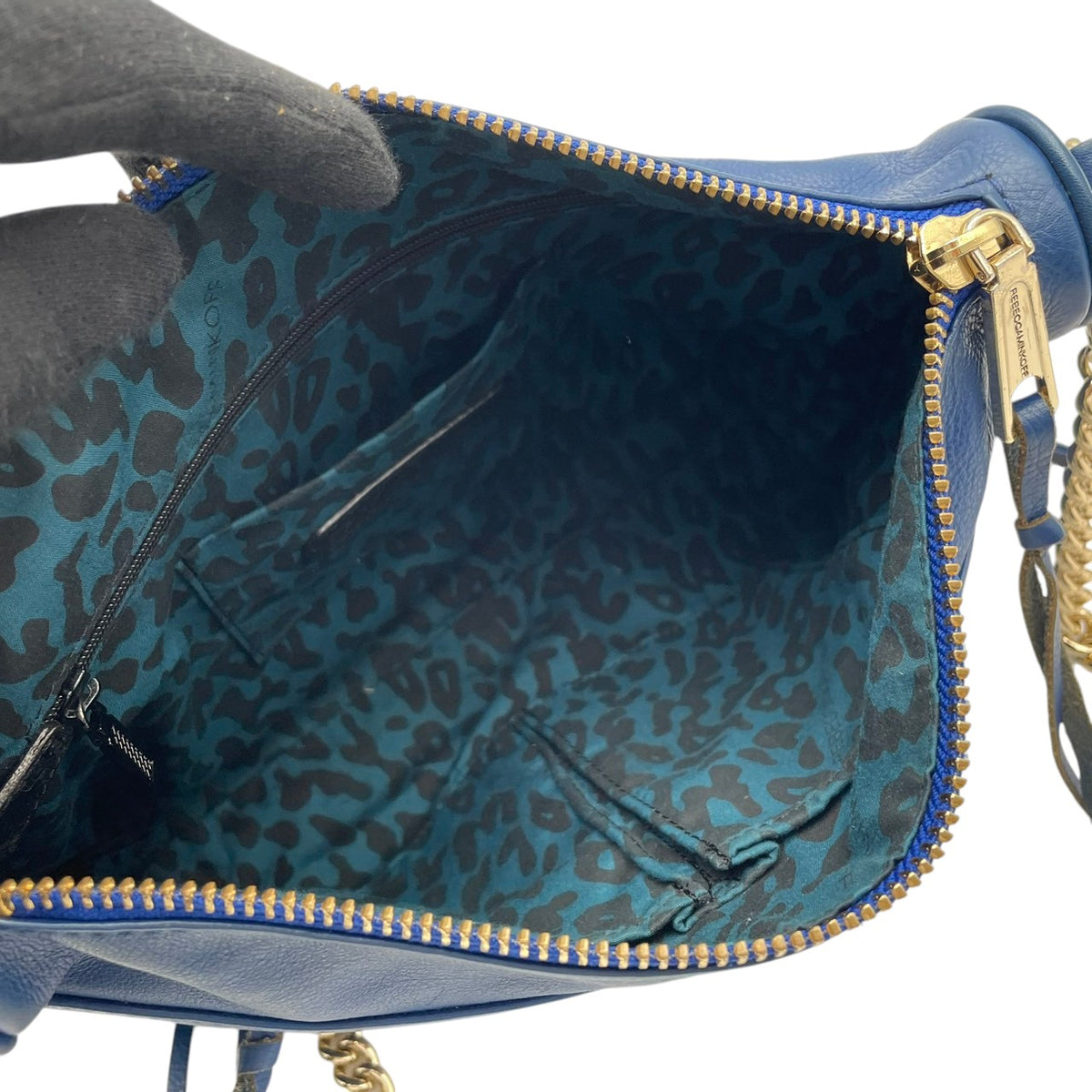 レベッカミンコフ REBECCA MINKOFF M.A.C. Morning After Clutch ショルダーバッグ クラッチバッグ 2WAY レザー 本革 ブルー 青 ゴールド金具 チェーン ストラップ フラップモチーフ エレガント カジュアル S35