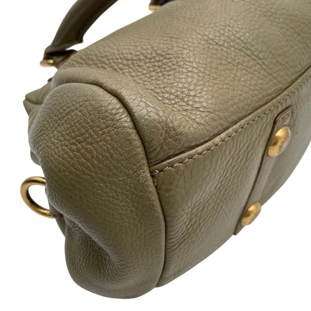 マークバイマークジェイコブス MARC BY MARC JACOBS クラシック Q グルーヴィー ショルダーバッグ ハンドバッグ 2WAY 斜め掛け レザー 本革 オリーブ カーキ系 ゴールド金具 メタルプレート チャーム レディース S35