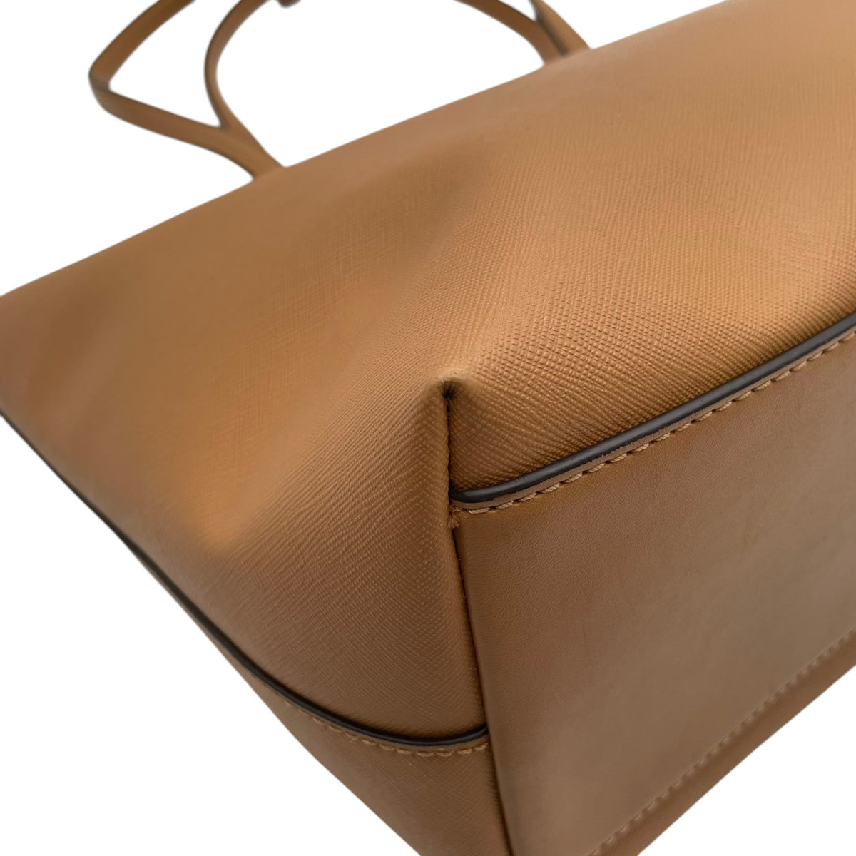 【美品】マイケルコース MICHAEL KORS SHEILA シーラ ミッドファスナー トート ラージ トートバッグ ハンドバッグ 肩掛け レザー 本革 サフィアーノ キャメルブラウン ゴールド金具 チャーム A4収納 通勤 通学 レディース S35