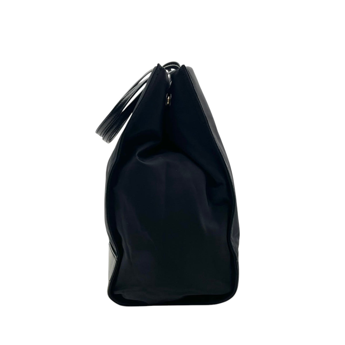 【美品】トリーバーチ TORY BURCH エラ Ella トートバッグ ハンドバッグ ショルダーバッグ 肩掛け ナイロン レザー 本革 ブラック 黒 デカロゴ トライアングル コーナー パッチ A4収納 大容量 通学 通勤 S35