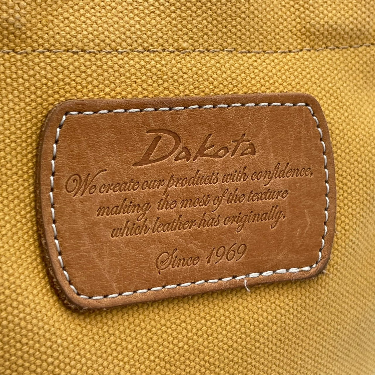 ダコタ Dakota ユッカ キャンバス レザー 2WAY ショルダーバッグ トートバッグ ハンドバッグ 斜め掛け 手提げかばん コットン 本革 マスタードイエロー 黄色 ブラウン アンティーク金具 カジュアル レディース 定番 人気 S35