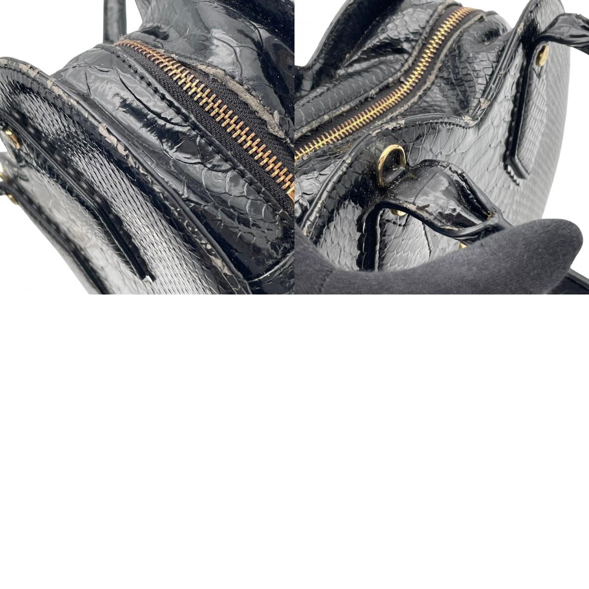 ヴィヴィアンウエストウッド Vivienne Westwood FRILLY SNAKE HEART ハート型 2WAY ハンドバッグ ショルダーバッグ 斜め掛け パテント エナメル レザー 本革 ブラック 黒 ゴールド金具 オーブチャーム 個性的 S51