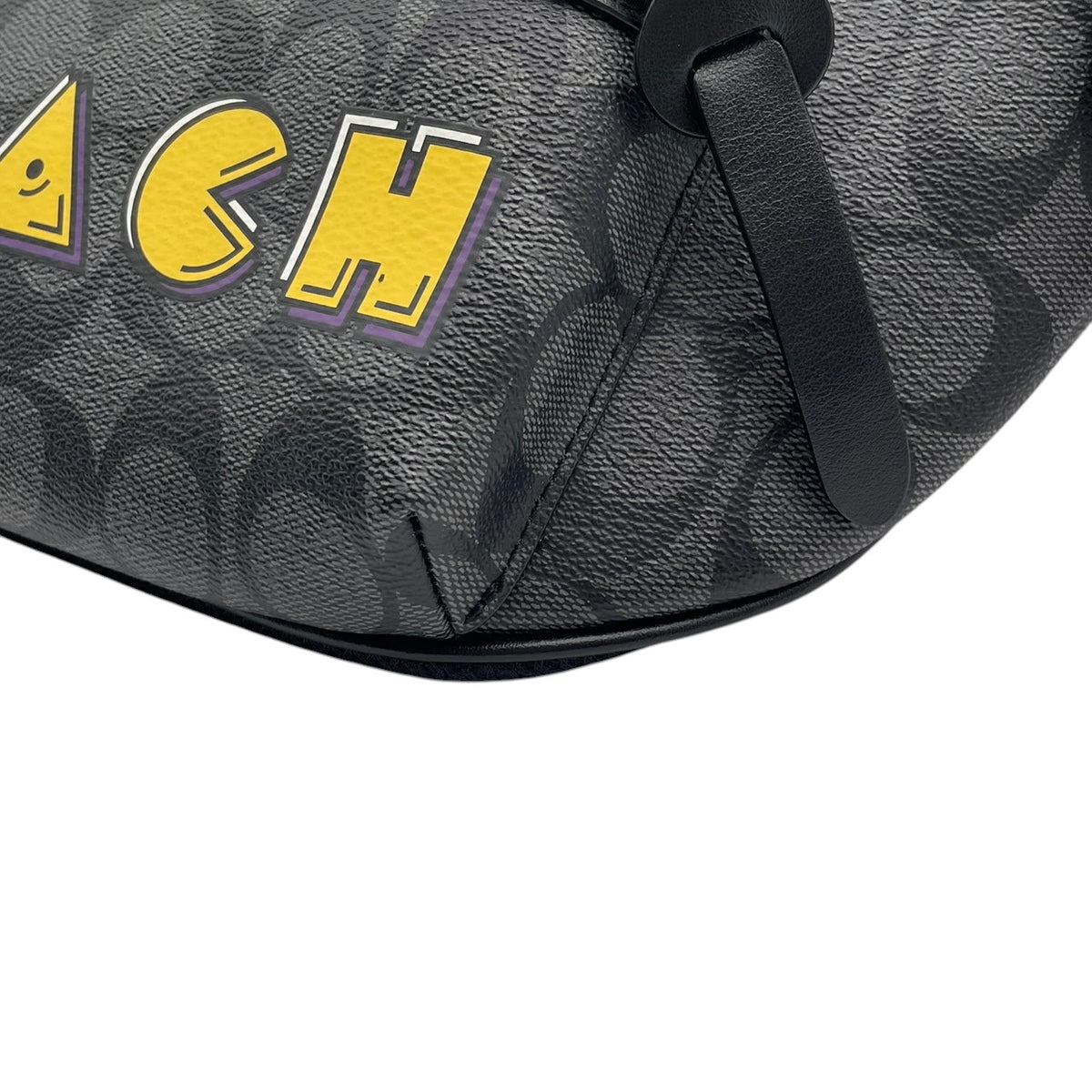 コーチ COACH パックマン PAC-MAN コラボ シグネチャー ウエストバッグ ボディバッグ ショルダーバッグ 斜め掛け PVC レザー 本革 グレー チャコール ブラック 黒 イエロー F72924 メンズ レディース ユニセックス S51