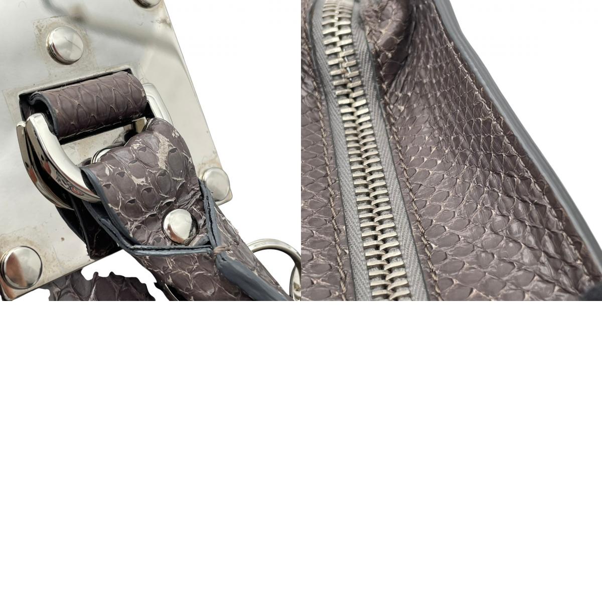 ソフィーヒュルム SOPHIE HULME アルビオン Albion ミニトートバッグ ハンドバッグ 手提げかばん 型押し レザー 本革 グレー ダークグレー シルバー メタル金具 チャーム付き モード エレガント レディース S51