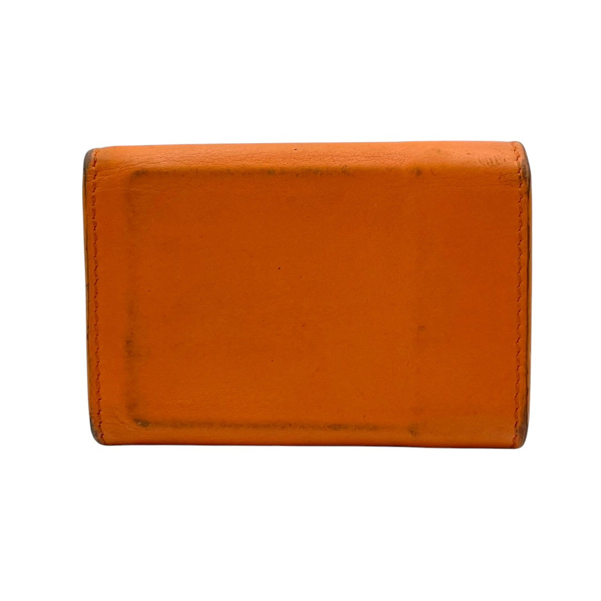 バレンシアガ BALENCIAGA ペーパー ミニ ウォレット Papier Mini Wallet 三つ折り財布 トライフォールド コンパクト ミニ財布 スムースレザー 本革 オレンジ 橙色 シルバーロゴ刻印 クラシカル カジュアル メンズ レディース M3