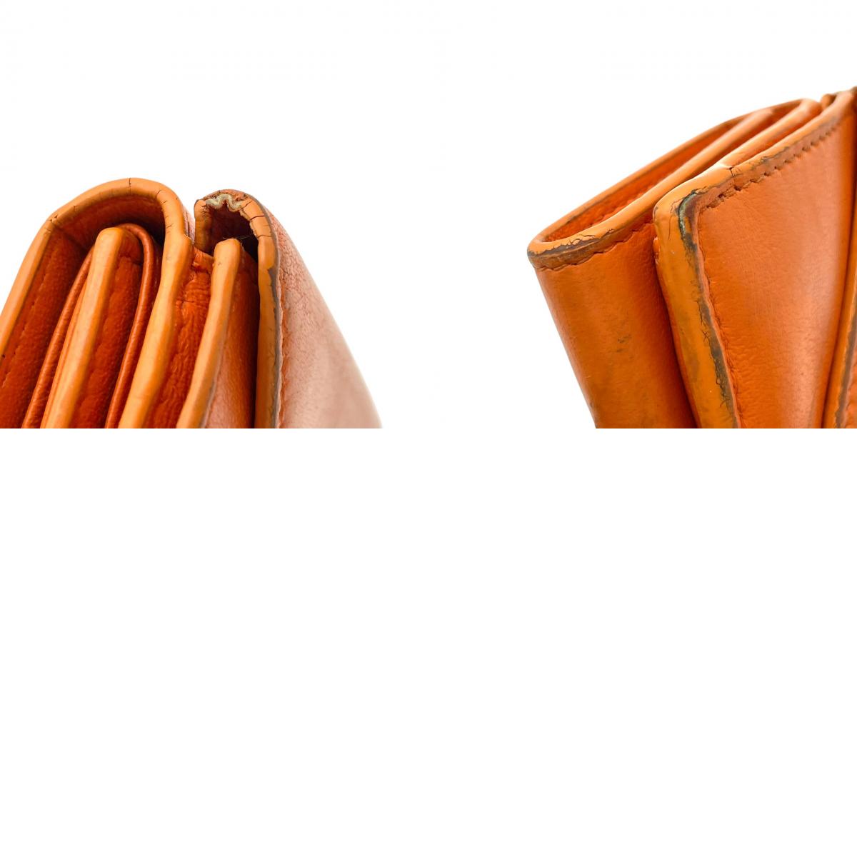 バレンシアガ BALENCIAGA ペーパー ミニ ウォレット Papier Mini Wallet 三つ折り財布 トライフォールド コンパクト ミニ財布 スムースレザー 本革 オレンジ 橙色 シルバーロゴ刻印 クラシカル カジュアル メンズ レディース M3