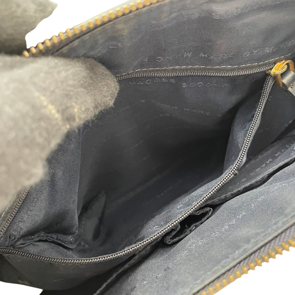 【良品】MARC BY MARC JACOBS マークバイマークジェイコブス シェルタードアイランド ハンドバッグ トートバッグ レザー 本革 ブルー ベージュ バイカラー レディース エレガント デイリーユース 通勤 通学 鞄 オシャレ S86