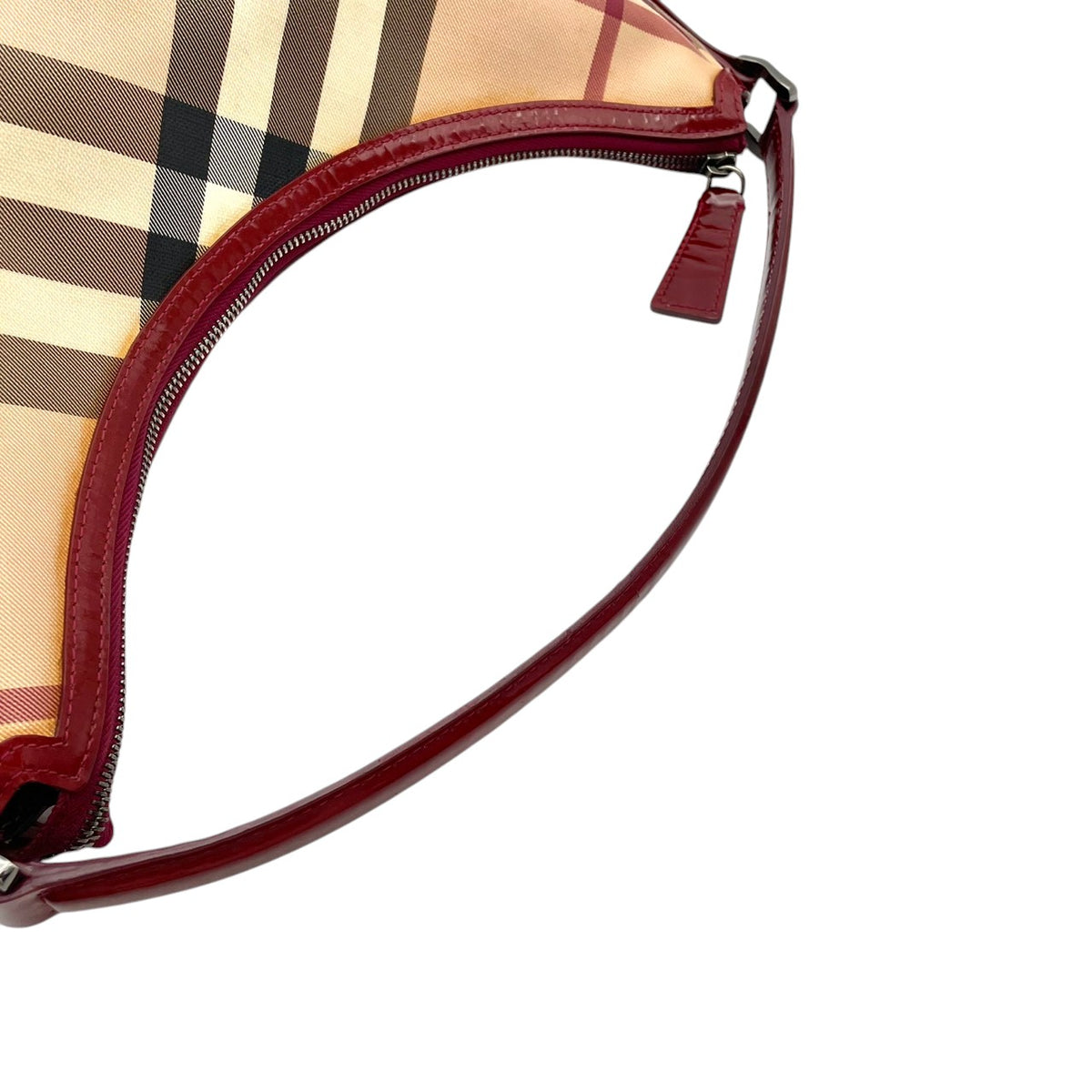 【良品】BURBERRY バーバリー ショルダーバッグ ホーボーバッグ ワンショルダー ノバチェック メガチェック PVC レザー 本革 ベージュ ワインレッド ボルドー 肩掛け 大容量 A4収納可能 レディース エレガント カジュアル 通勤 S86