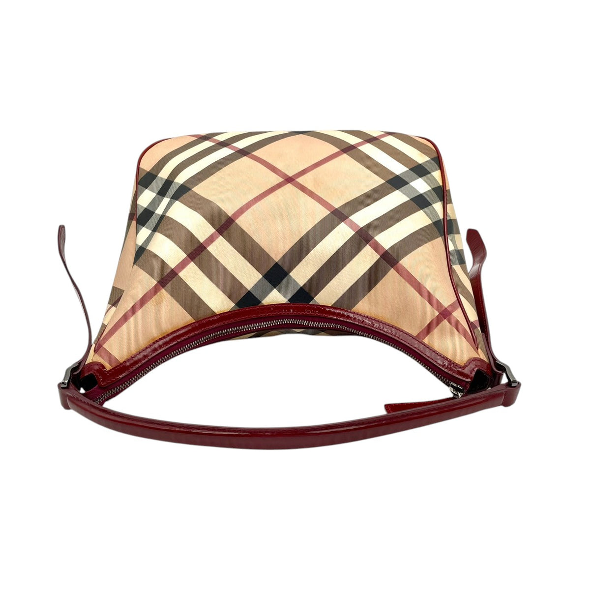 【良品】BURBERRY バーバリー ショルダーバッグ ホーボーバッグ ワンショルダー ノバチェック メガチェック PVC レザー 本革 ベージュ ワインレッド ボルドー 肩掛け 大容量 A4収納可能 レディース エレガント カジュアル 通勤 S86