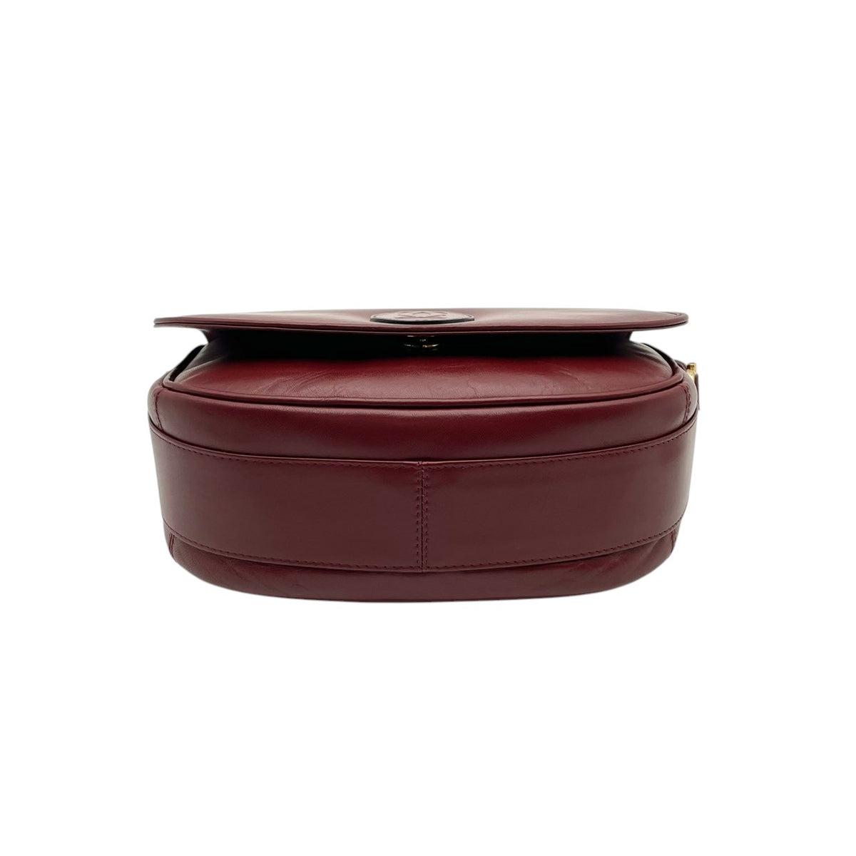 【美品】Cartier カルティエ マストライン ショルダーバッグ フラップ 斜め掛け 肩掛け レザー 本革 ボルドー 赤系 ゴールド金具 ダブルC ロゴ刻印 ヴィンテージ クラシカル エレガント 上品 高級感 レディース かばん S92