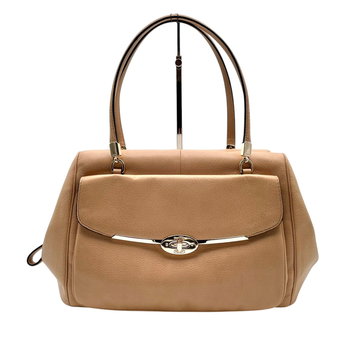 【美品】COACH コーチ 25166 マディソン マデリン サッチェル ハンドバッグ トートバッグ レザー 本革 ベージュ レディース エレガント フォーマル カジュアル 通勤 通学 お出かけ カバン 鞄 上品 シンプル S92