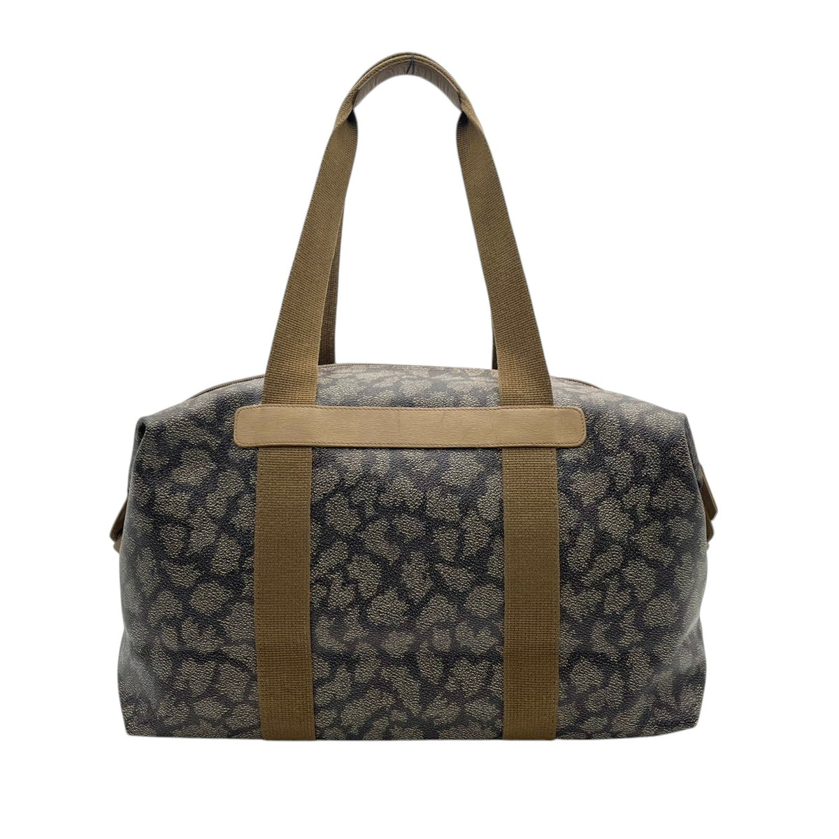 【美品】イヴサンローラン YSL ボストンバッグ ジラフ柄 PVCレザー ブラウン ベージュ ヴィンテージ 肩掛け 大容量 旅行 出張 トラベル メンズ レディース カバン 鞄 オシャレ S20