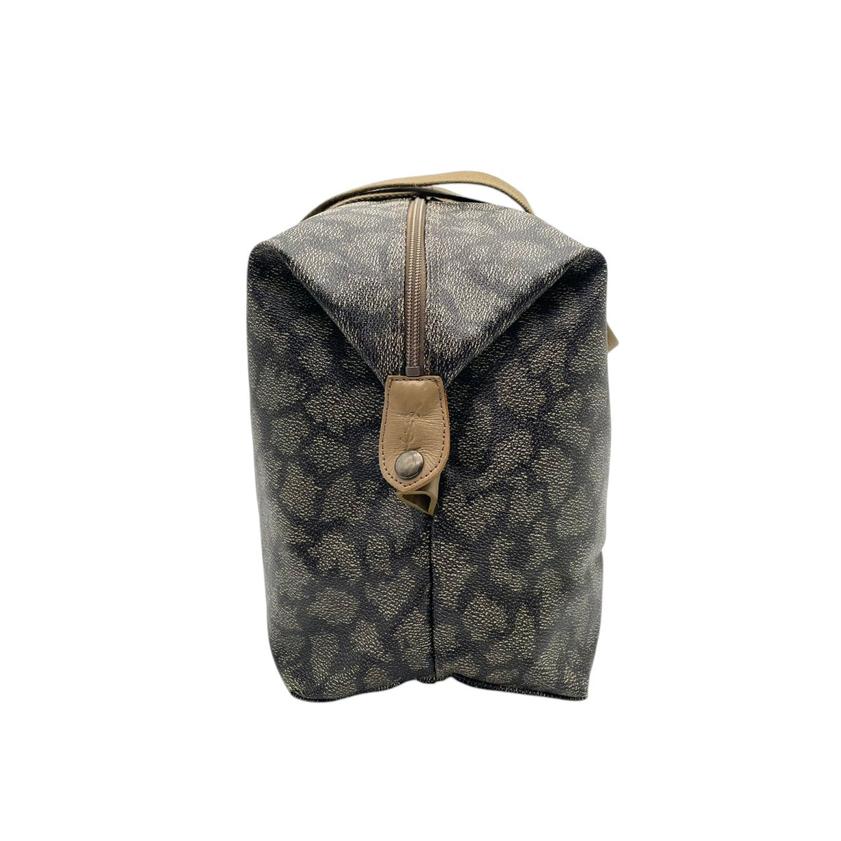【美品】イヴサンローラン YSL ボストンバッグ ジラフ柄 PVCレザー ブラウン ベージュ ヴィンテージ 肩掛け 大容量 旅行 出張 トラベル メンズ レディース カバン 鞄 オシャレ S20