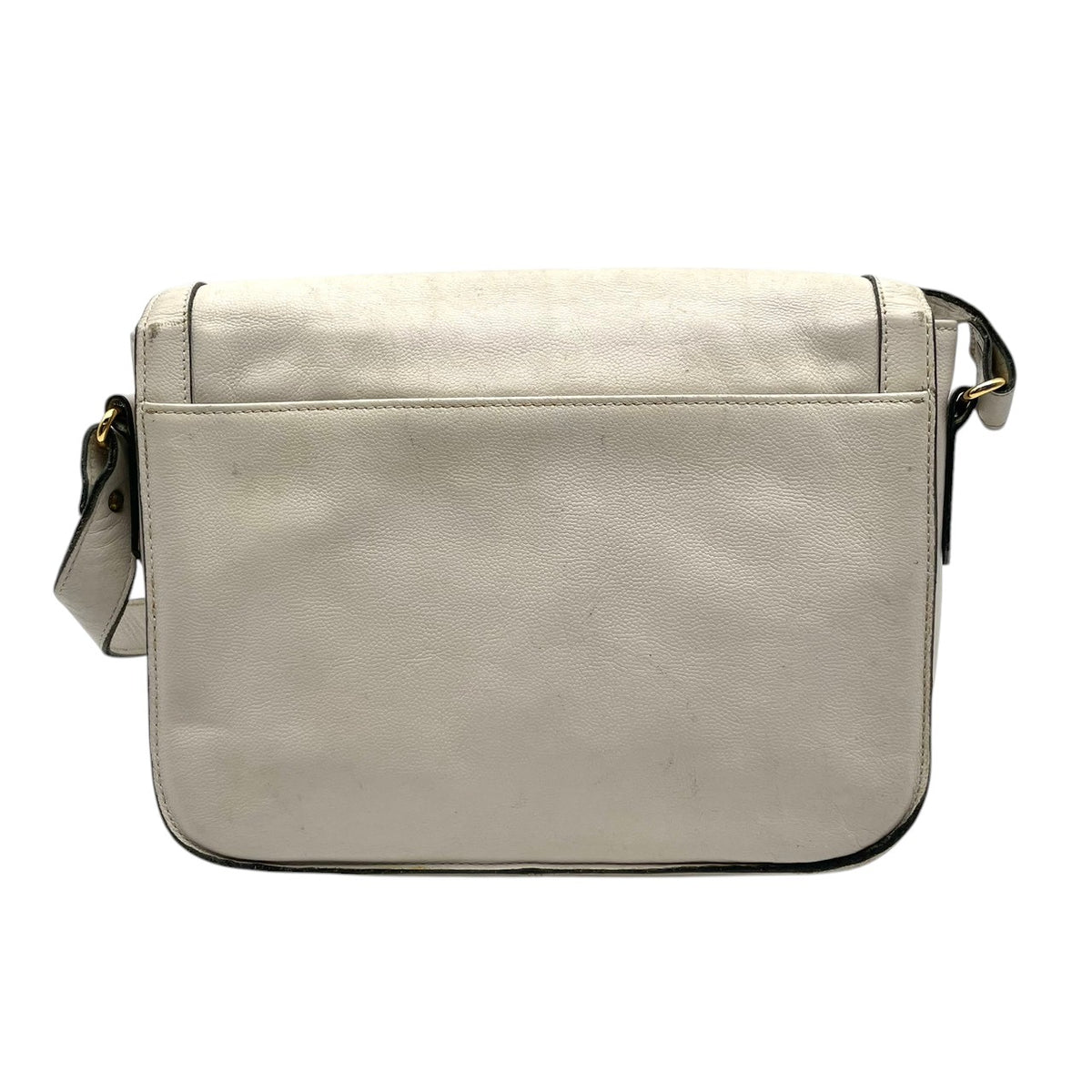 【良品】イヴサンローラン YSL ショルダーバッグ PVCレザー アイボリー 白系 斜め掛け 肩掛け フラップ フラップ付き ヴィンテージ YSL刻印 ロゴ刻印 レディース カバン 鞄 お出かけ デイリー カジュアル エレガント 上品 高級感 オシャレ S20