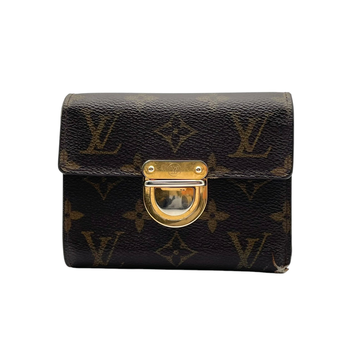 【良品】ルイヴィトン LOUIS VUITTON 三つ折り財布 ポルトフォイユ コアラ モノグラム PVC レザー ブラウン ベージュ 金具 コンパクト ウォレット ミニ財布 箱 保存袋付き メンズ レディース カバン 鞄 オシャレ 高級 ブランド W4