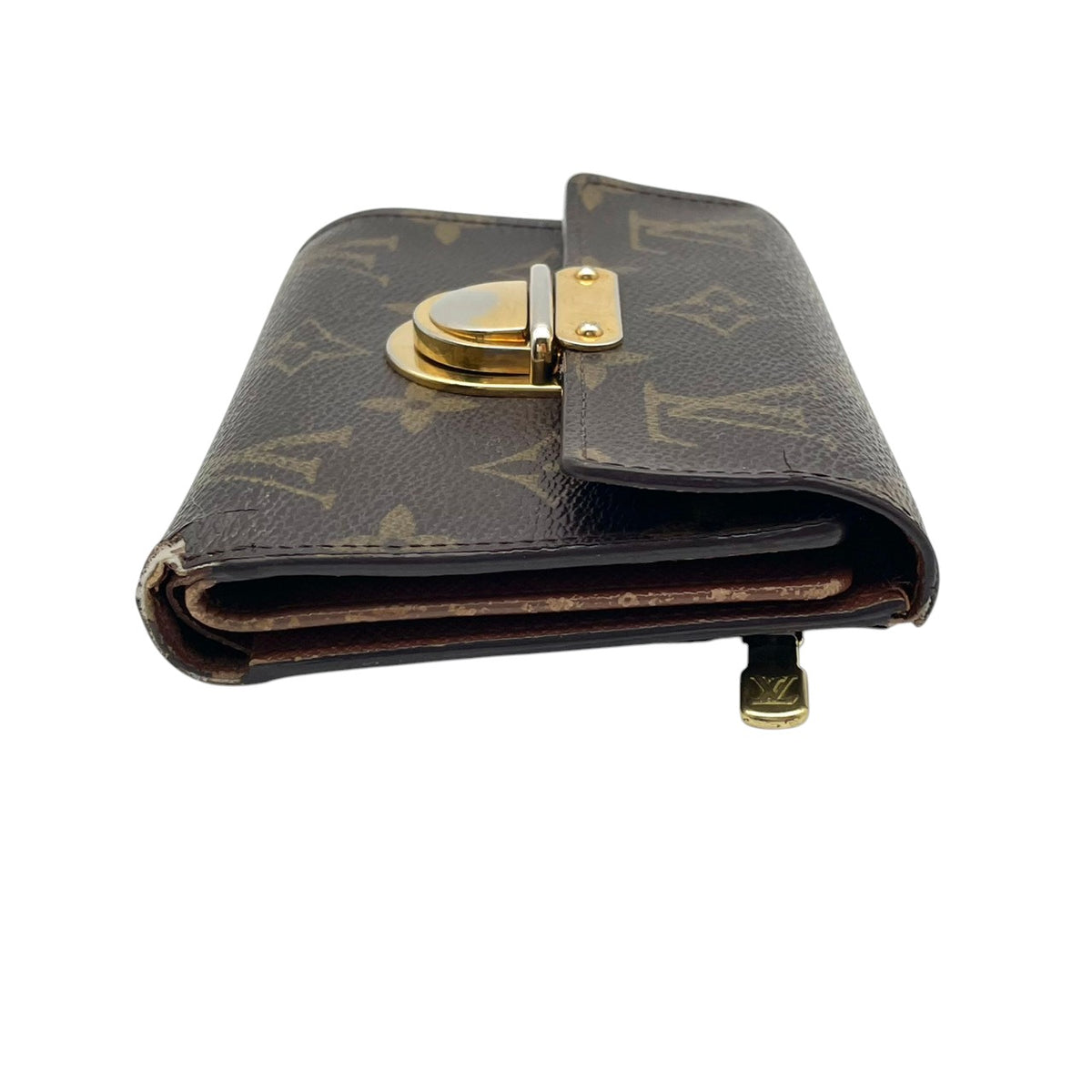 【良品】ルイヴィトン LOUIS VUITTON 三つ折り財布 ポルトフォイユ コアラ モノグラム PVC レザー ブラウン ベージュ 金具 コンパクト ウォレット ミニ財布 箱 保存袋付き メンズ レディース カバン 鞄 オシャレ 高級 ブランド W4
