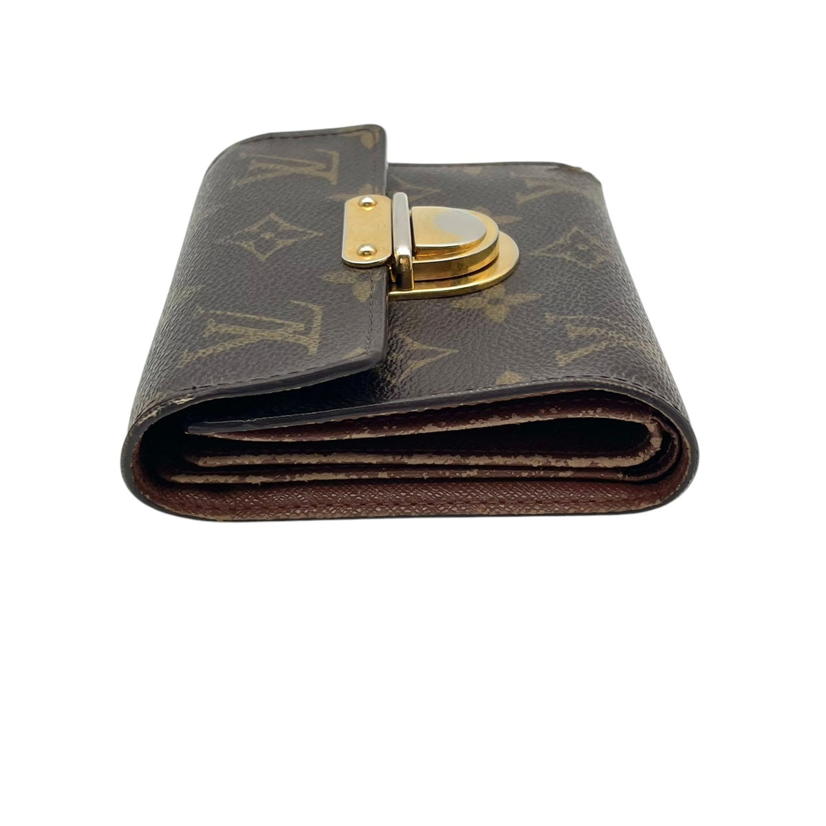 【良品】ルイヴィトン LOUIS VUITTON 三つ折り財布 ポルトフォイユ コアラ モノグラム PVC レザー ブラウン ベージュ 金具 コンパクト ウォレット ミニ財布 箱 保存袋付き メンズ レディース カバン 鞄 オシャレ 高級 ブランド W4