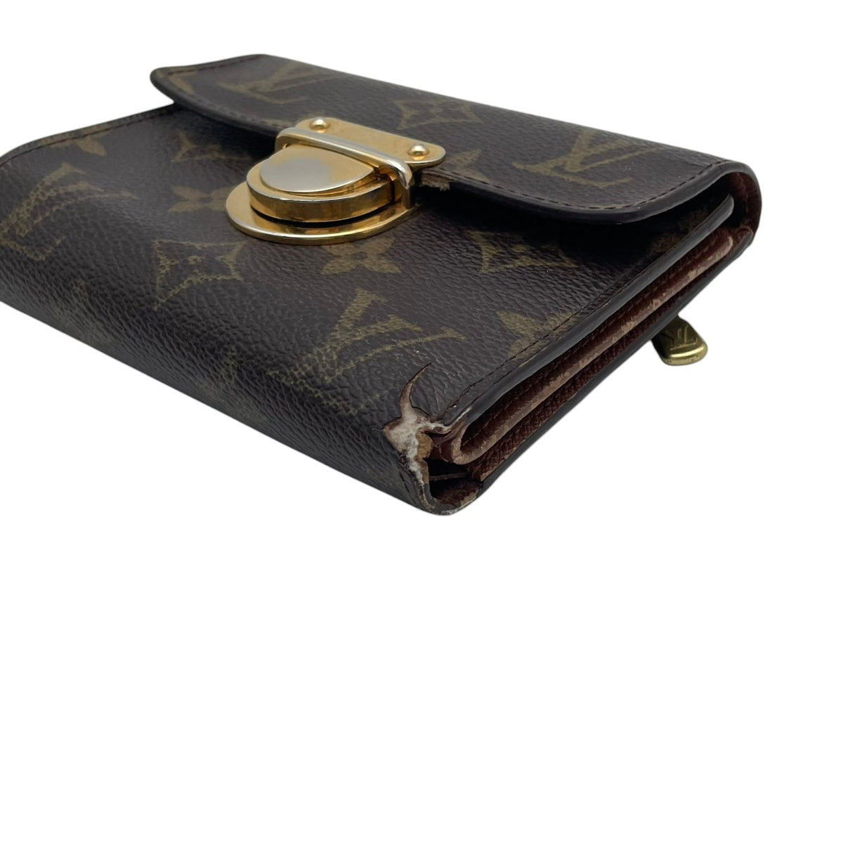 【良品】ルイヴィトン LOUIS VUITTON 三つ折り財布 ポルトフォイユ コアラ モノグラム PVC レザー ブラウン ベージュ 金具 コンパクト ウォレット ミニ財布 箱 保存袋付き メンズ レディース カバン 鞄 オシャレ 高級 ブランド W4