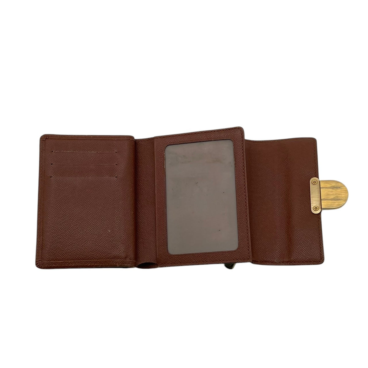【良品】ルイヴィトン LOUIS VUITTON 三つ折り財布 ポルトフォイユ コアラ モノグラム PVC レザー ブラウン ベージュ 金具 コンパクト ウォレット ミニ財布 箱 保存袋付き メンズ レディース カバン 鞄 オシャレ 高級 ブランド W4