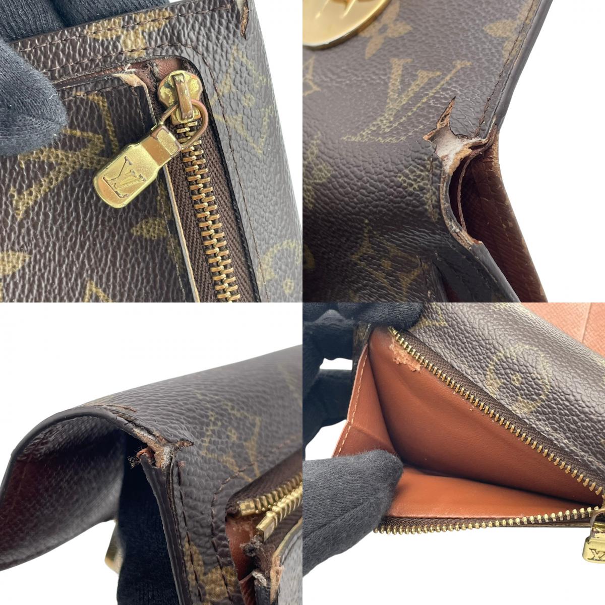 【良品】ルイヴィトン LOUIS VUITTON 三つ折り財布 ポルトフォイユ コアラ モノグラム PVC レザー ブラウン ベージュ 金具 コンパクト ウォレット ミニ財布 箱 保存袋付き メンズ レディース カバン 鞄 オシャレ 高級 ブランド W4