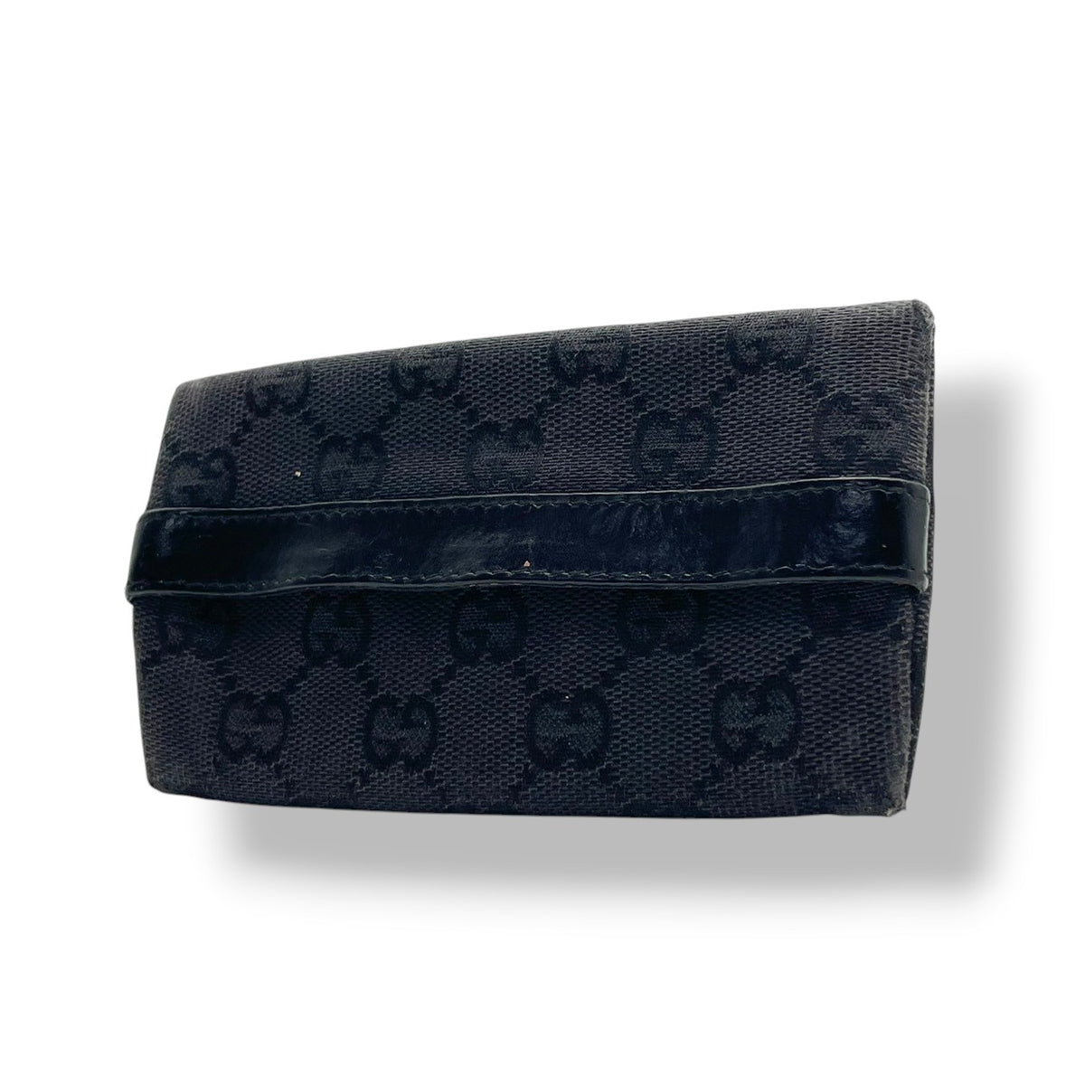 【良品】GUCCI グッチ ポケットティッシュケース ポーチ GGキャンバス レザー ブラック 黒 小物入れ ミニポーチ エレガント 上品 カジュアル 高級感 デイリー お出かけ メンズ レディース カバン 鞄 オシャレ ブランド W4