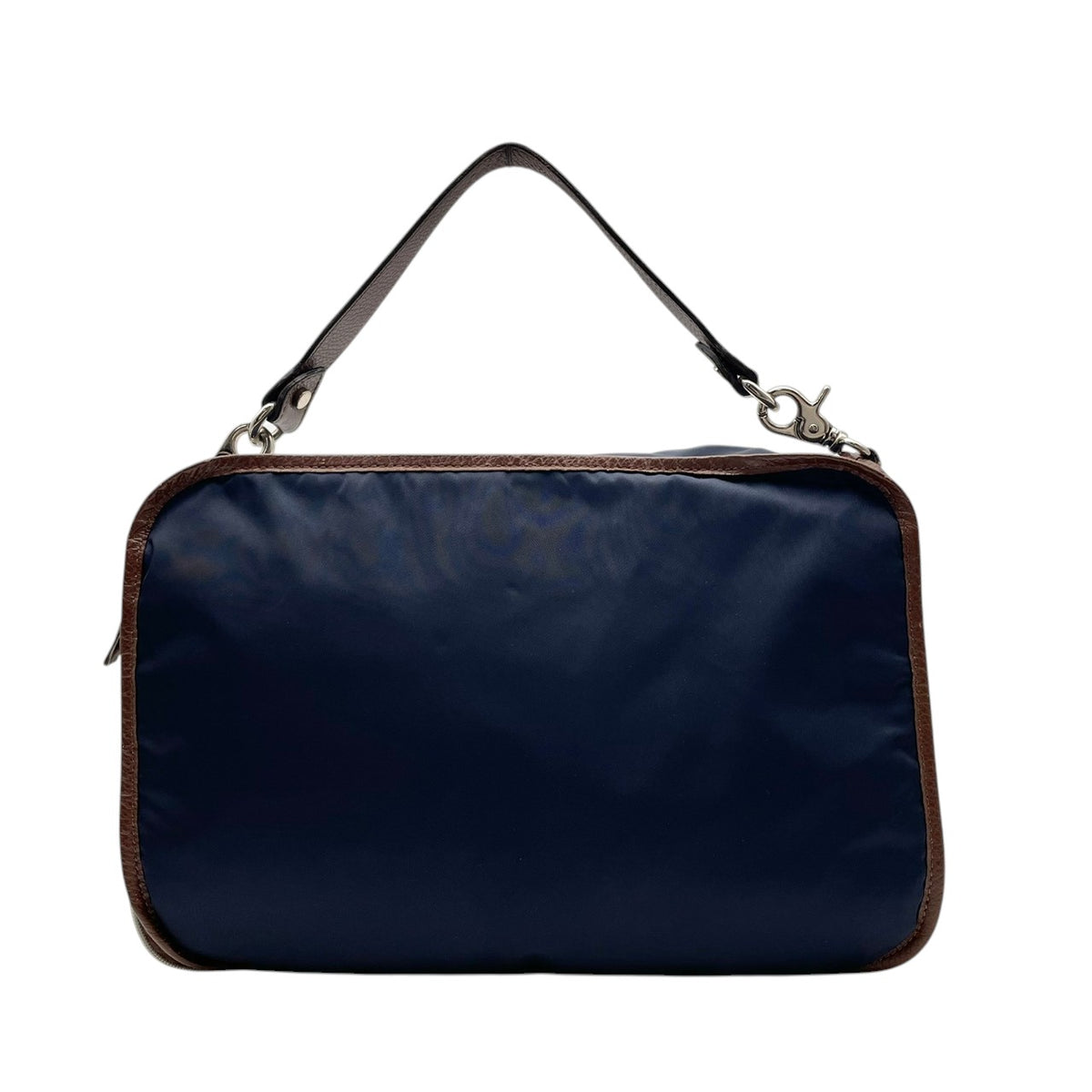 【良品】Orobianco オロビアンコ 2WAY ショルダーバッグ ハンドバッグ ナイロン レザー ネイビー 紺 ブラウン 茶 斜め掛け 肩掛け A4収納可能 軽量 ビジネス カジュアル メンズ レディース カバン 鞄 S98ｖ