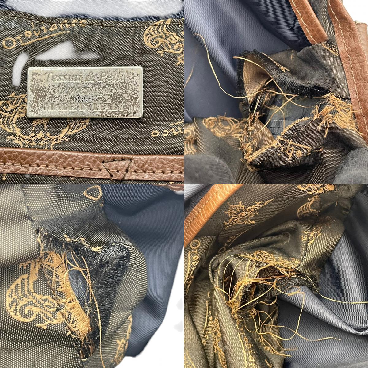 【良品】Orobianco オロビアンコ 2WAY ショルダーバッグ ハンドバッグ ナイロン レザー ネイビー 紺 ブラウン 茶 斜め掛け 肩掛け A4収納可能 軽量 ビジネス カジュアル メンズ レディース カバン 鞄 S98ｖ