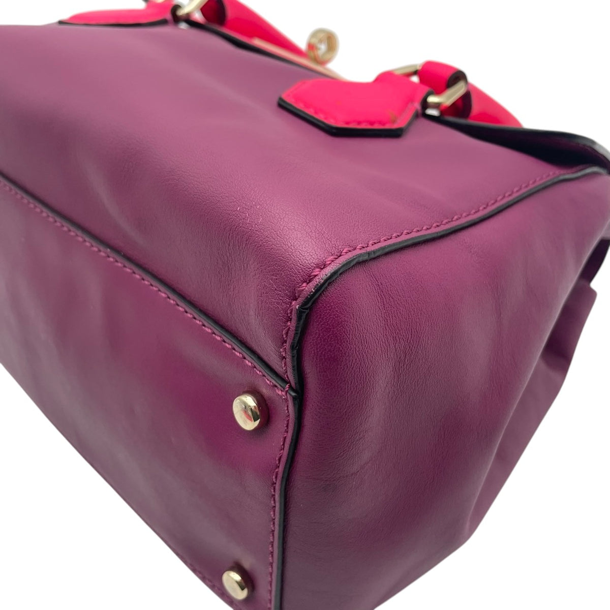 【良品】kate spade ケイトスペード 2WAY ハンドバッグ ショルダーバッグ キャサリンストリート ジョーニー レザー パープル ピンク バイカラー フラップ 斜め掛け 肩掛け 手提げ レディース カバン S83