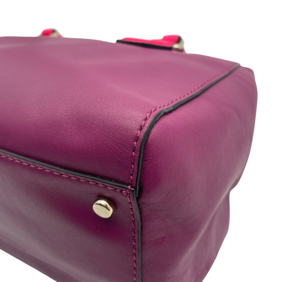 【良品】kate spade ケイトスペード 2WAY ハンドバッグ ショルダーバッグ キャサリンストリート ジョーニー レザー パープル ピンク バイカラー フラップ 斜め掛け 肩掛け 手提げ レディース カバン S83