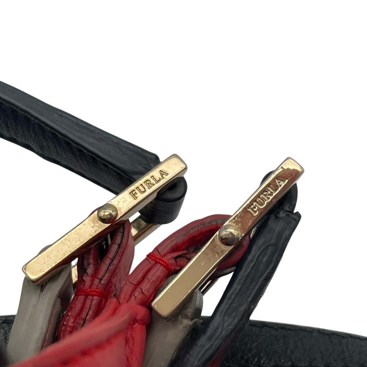 【良品】FURLA フルラ トートバッグ ハンドバッグ シボ革 レザー オレンジ 赤系 マルチハンドル 肩掛け 手提げ A4収納可能 大容量 チャーム付き レディース カジュアル エレガント カバン 鞄 オシャレ ブランド S83