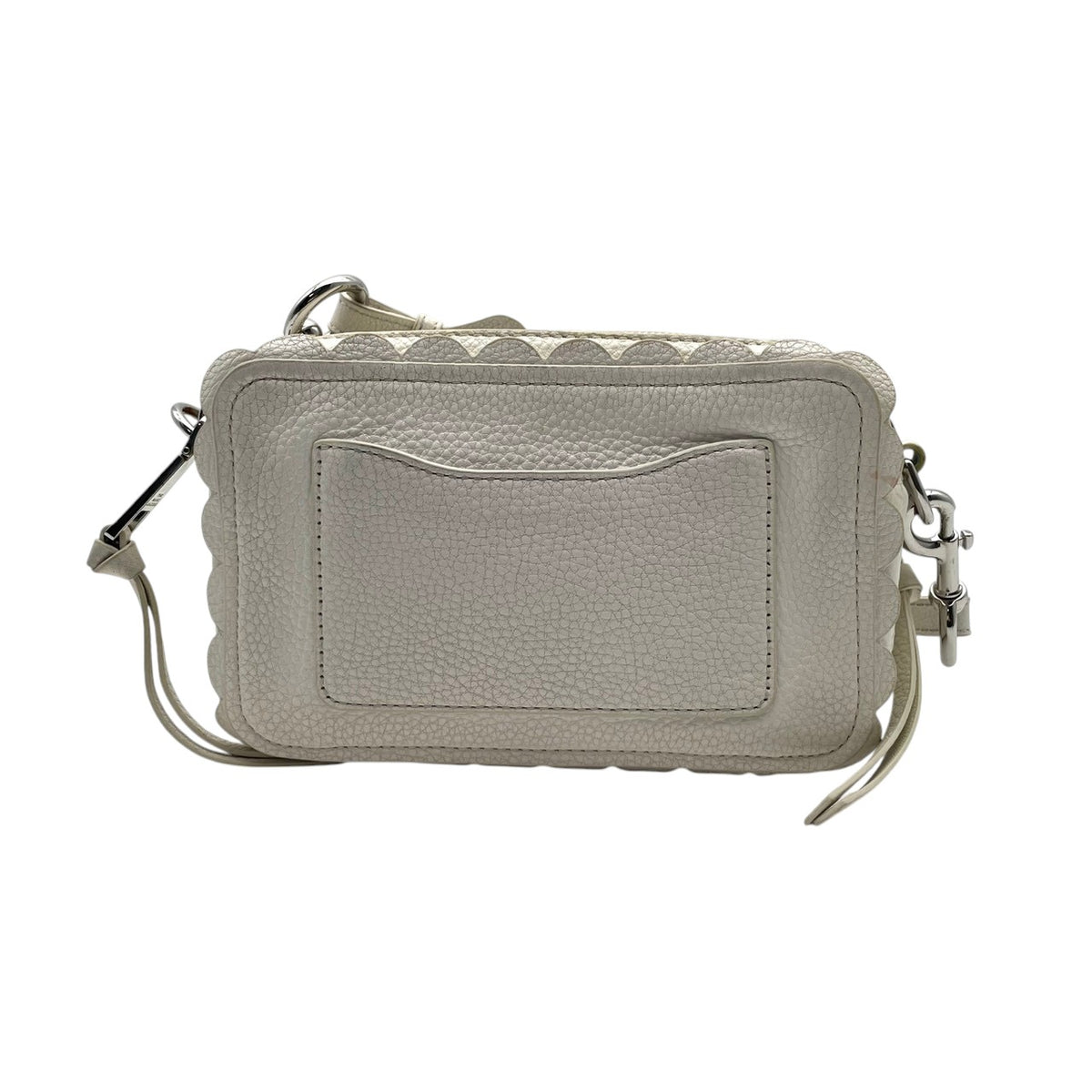 【良品】MARC JACOBS マークジェイコブス ショルダーバッグ ザ ソフトショット スカロップ 21 レザー ホワイト 白 アイボリー 斜め掛け クロスボディ ダブルジップ スカロップカット レディース カバン 鞄 S83
