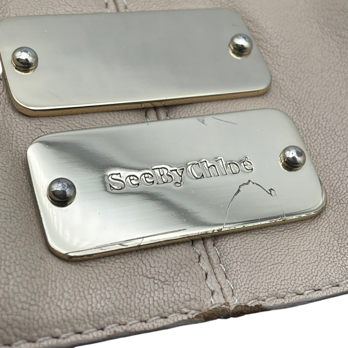 【良品】See By Chloe シーバイクロエ トートバッグ ショルダーバッグ NELLIE ネリー 2WAY ハンドバッグ レザー ベージュ ブラック 黒 ネイビー マルチカラー 斜め掛け 肩掛け チャーム付き レディース S83