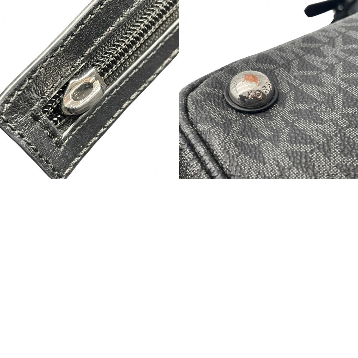 美品 MICHAEL KORS マイケルコース トートバッグ JET SET ITEM EW シグネチャー グレー PVC レザー MKロゴ チャーム シルバー金具 肩掛け 大容量 通勤 ビジネス レディース エレガント S83