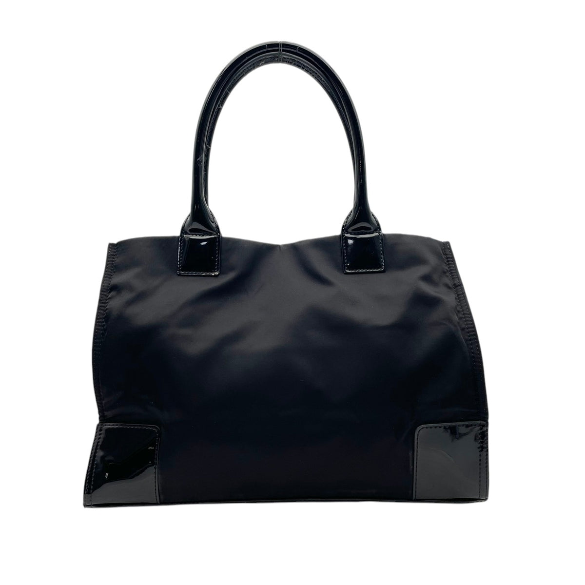 良品 TORY BURCH トリーバーチ Ella エラ トートバッグ ナイロン パテント ブラック 黒 ダブルT ビッグロゴ ハンドバッグ 肩掛け A4収納 大容量 軽量 レディース 通勤 通学 ビジネス 旅行 エレガント S83