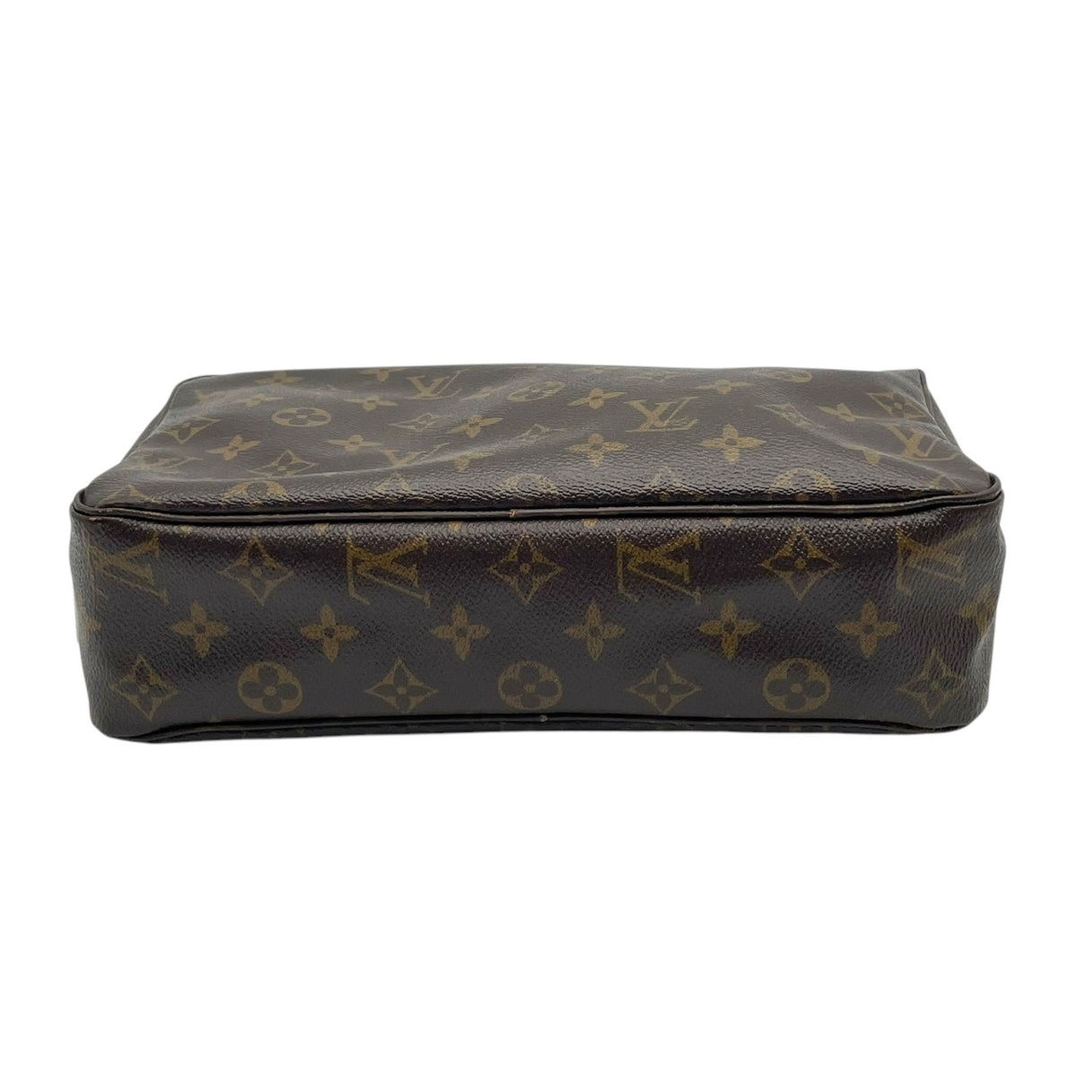 良品 LOUIS VUITTON ルイヴィトン トゥルーストワレット28 モノグラム ポーチ セカンドバッグ クラッチバッグ PVC レザー ブラウン 茶 ゴールド金具 化粧ポーチ コスメケース トラベルケース メンズ レディース ビンテージ S84