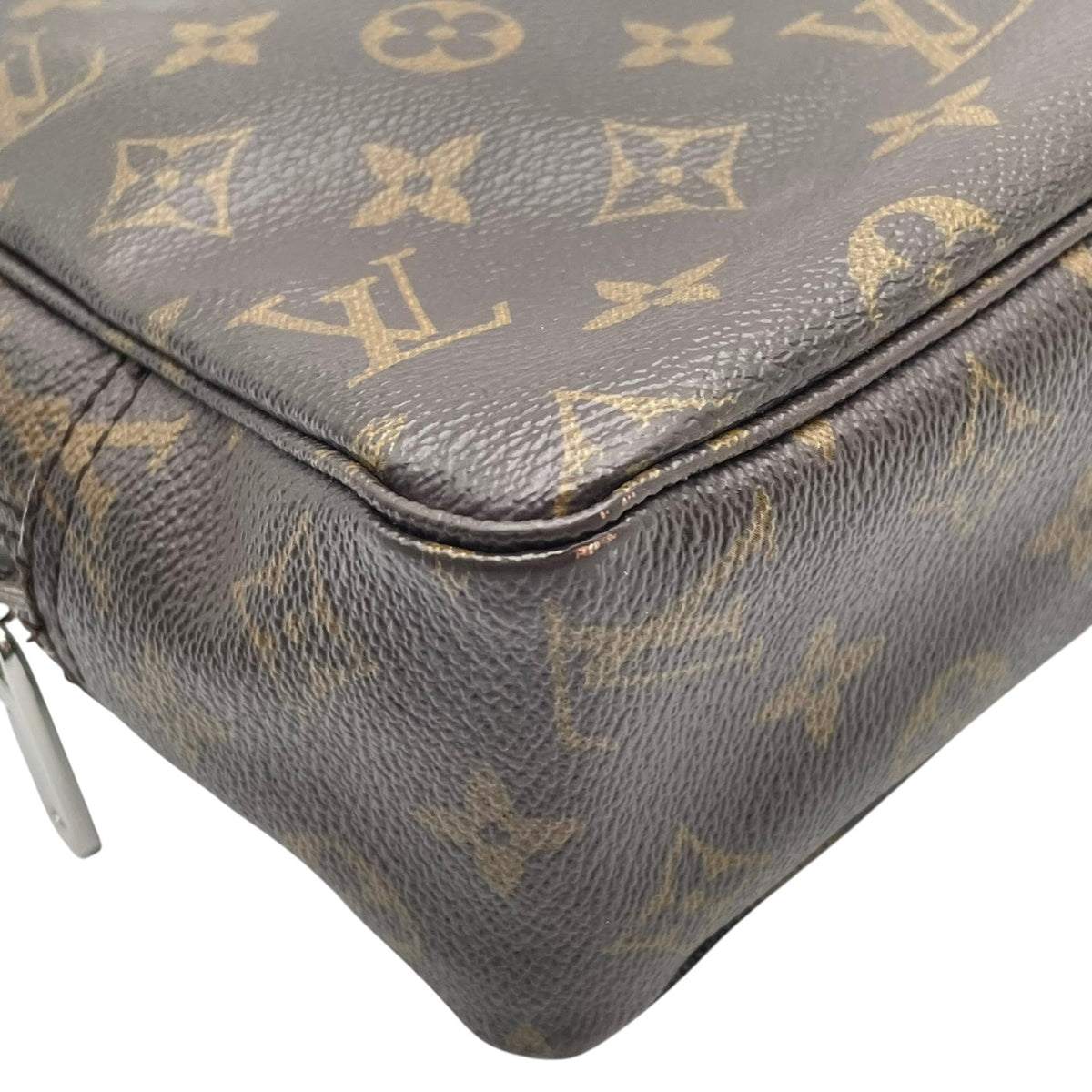 良品 LOUIS VUITTON ルイヴィトン トゥルーストワレット28 モノグラム ポーチ セカンドバッグ クラッチバッグ PVC レザー ブラウン 茶 ゴールド金具 化粧ポーチ コスメケース トラベルケース メンズ レディース ビンテージ S84
