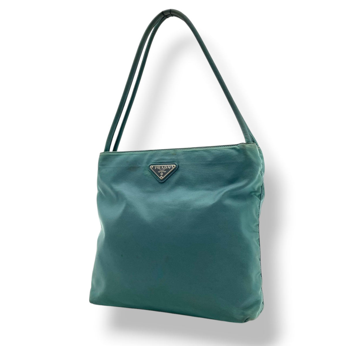 良品 PRADA プラダ トートバッグ ナイロン ブルー 青 三角ロゴ トライアングルロゴ テスート ハンドバッグ 肩掛け ショルダートート 軽量 レディース 通勤 通学 ビジネス デイリー イタリア製 ヴィンテージ エレガント S84