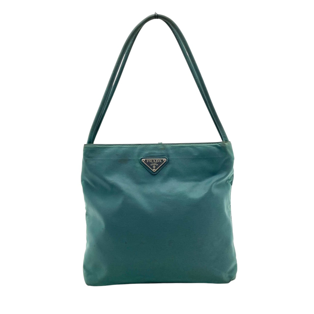 良品 PRADA プラダ トートバッグ ナイロン ブルー 青 三角ロゴ トライアングルロゴ テスート ハンドバッグ 肩掛け ショルダートート 軽量 レディース 通勤 通学 ビジネス デイリー イタリア製 ヴィンテージ エレガント S84