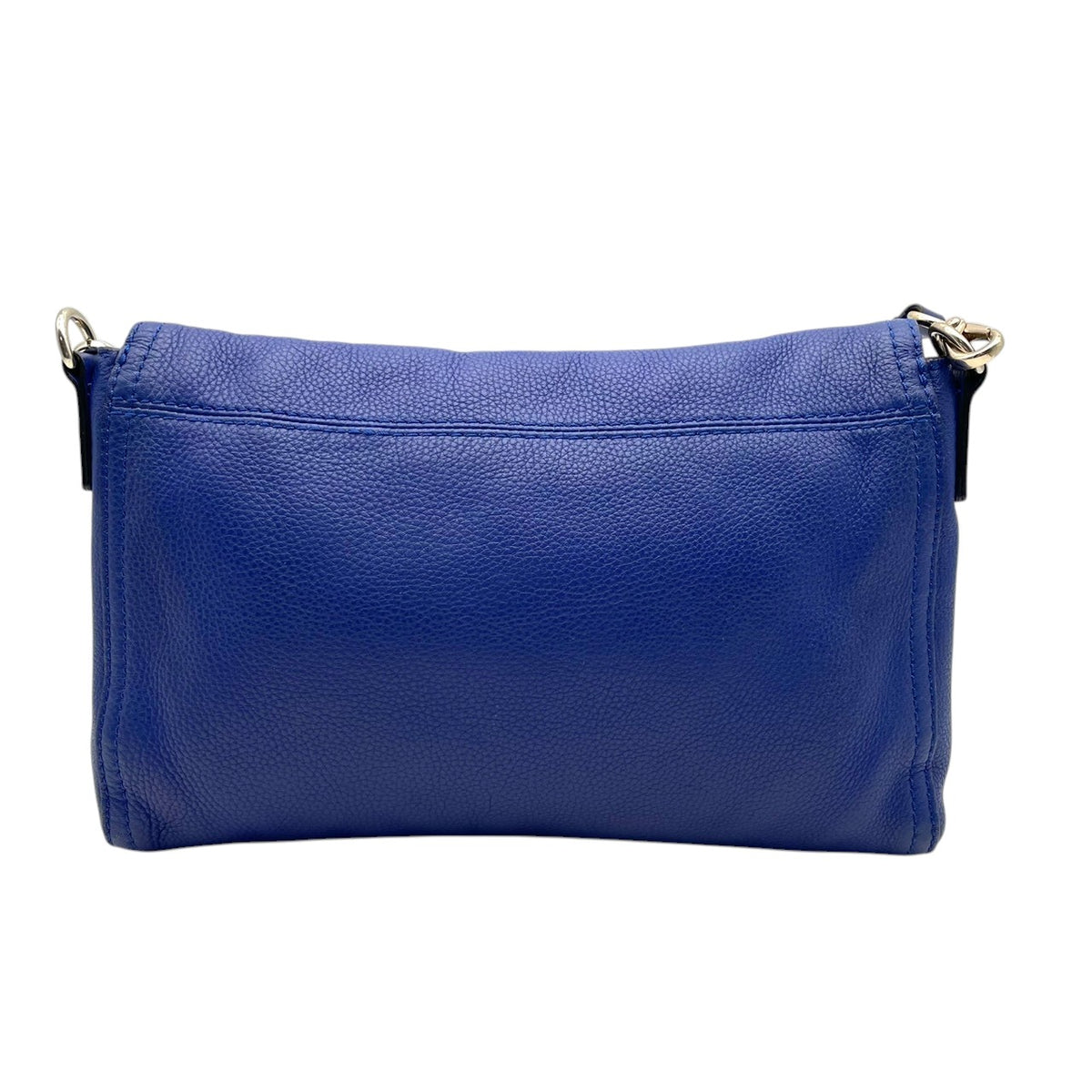 良品 kate spade ケイトスペード ショルダーバッグ コブルヒル Cobble Hill ブルー 青 レザー 本革 シボ革 フォールドオーバー フラップ ファスナー ゴールドロゴ ゴールド金具 斜めがけ クロスボディ レディース デイリー S84