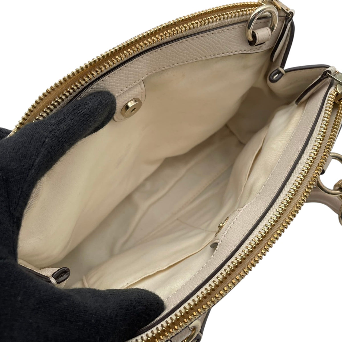 良品 COACH コーチ F55538 ミニ クリスティー キャリーオール ハーフトーン フローラル 花柄 アイボリー PVC レザー 2way ハンドバッグ ショルダーバッグ 斜めがけ ゴールド金具 レディース エレガント S84