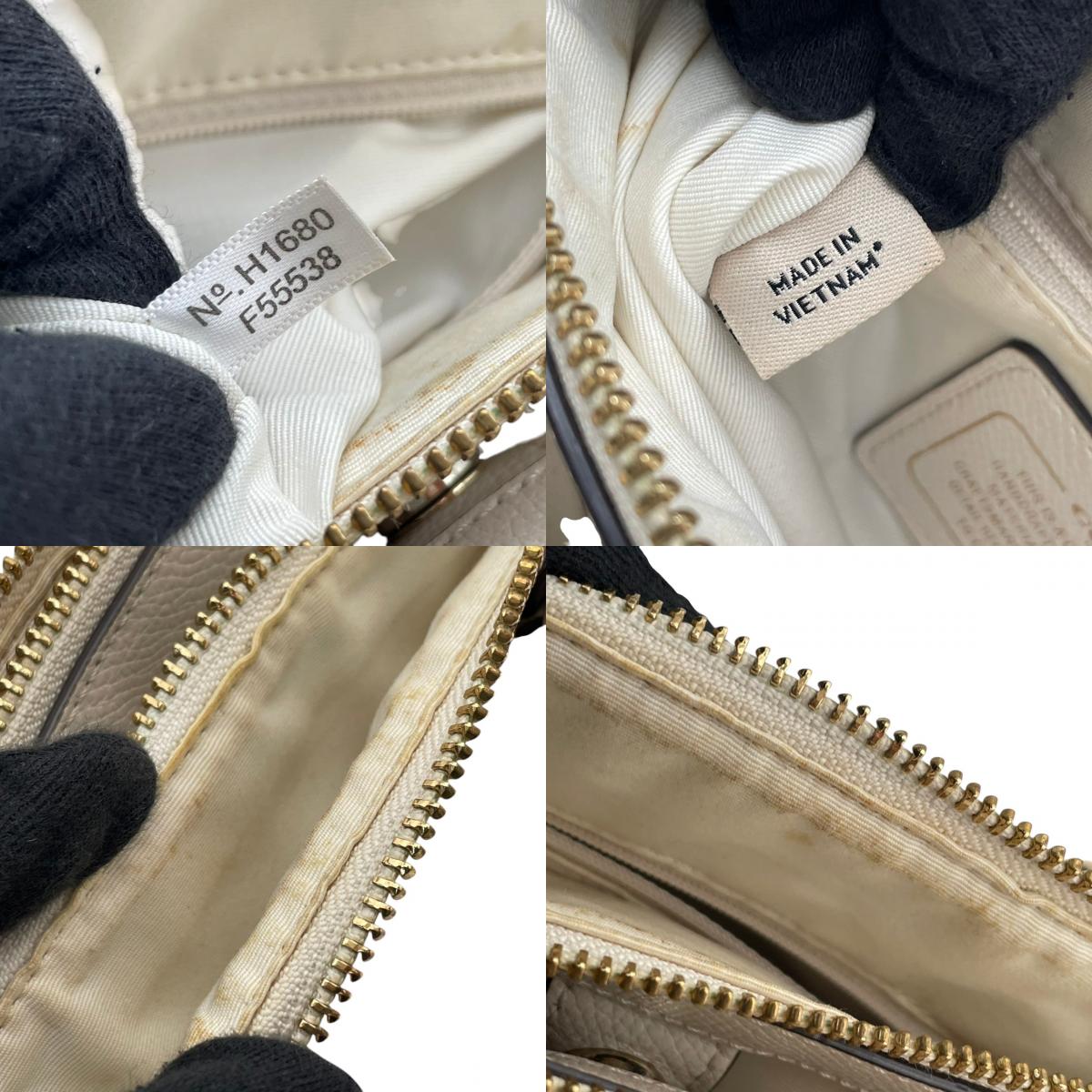 良品 COACH コーチ F55538 ミニ クリスティー キャリーオール ハーフトーン フローラル 花柄 アイボリー PVC レザー 2way ハンドバッグ ショルダーバッグ 斜めがけ ゴールド金具 レディース エレガント S84