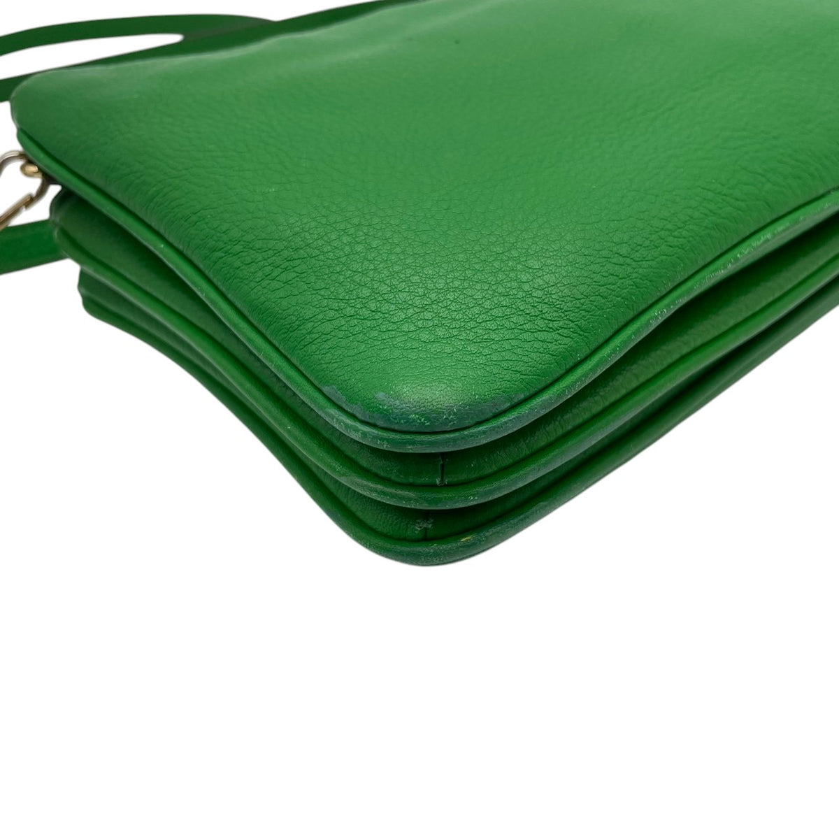 良品 MICHAEL KORS マイケルコース ショルダーバッグ クロスボディ ポシェット リストレット 2way グリーン 緑 レザー ゴールド金具 EST.1981 ロゴプレート ファスナー ミニバッグ 斜めがけ レディース S99