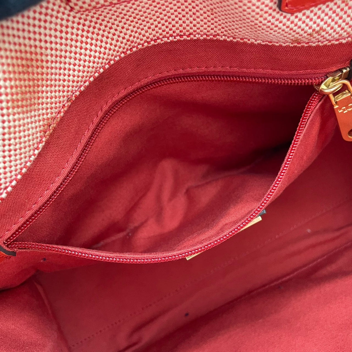 良品 TORY BURCH トリーバーチ Ella エラ トートバッグ キャンバス レザー オレンジ レッド ダブルT ロゴ 大型ロゴパッチ ワンショルダー 肩掛け ハンドバッグ スクエア 大容量 レディース カジュアル デイリー S99