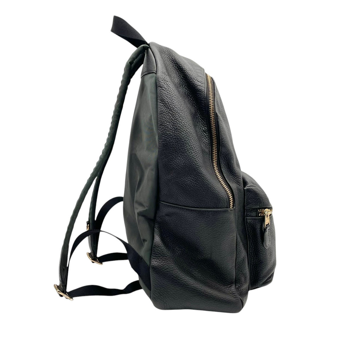 良品 COACH コーチ F29004 Charlie チャーリー バックパック リュック デイパック ブラック 黒 ペブルドレザー シボ革 ゴールド金具 ロゴ ファスナー フロントポケット 大容量 A4収納 レディース メンズ ユニセックス S99