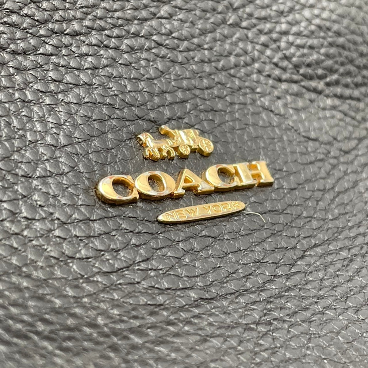 良品 COACH コーチ F29004 Charlie チャーリー バックパック リュック デイパック ブラック 黒 ペブルドレザー シボ革 ゴールド金具 ロゴ ファスナー フロントポケット 大容量 A4収納 レディース メンズ ユニセックス S99