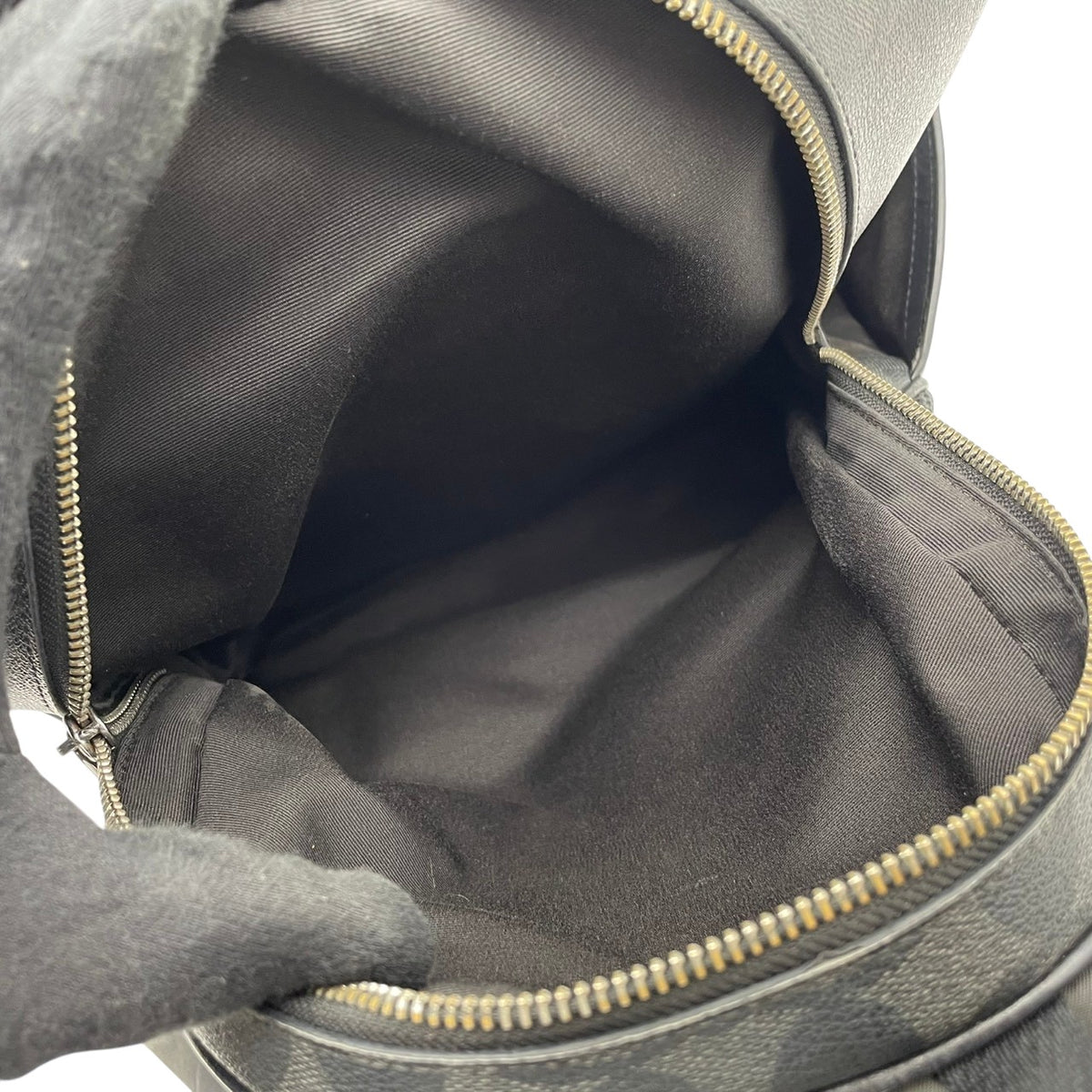良品 COACH コーチ 5671 Court コート バックパック リュック デイパック シグネチャー グレー PVC レザー ブラック ロゴ 総柄 フロントポケット サイドポケット ファスナー 大容量 レディース カジュアル デイリー S99