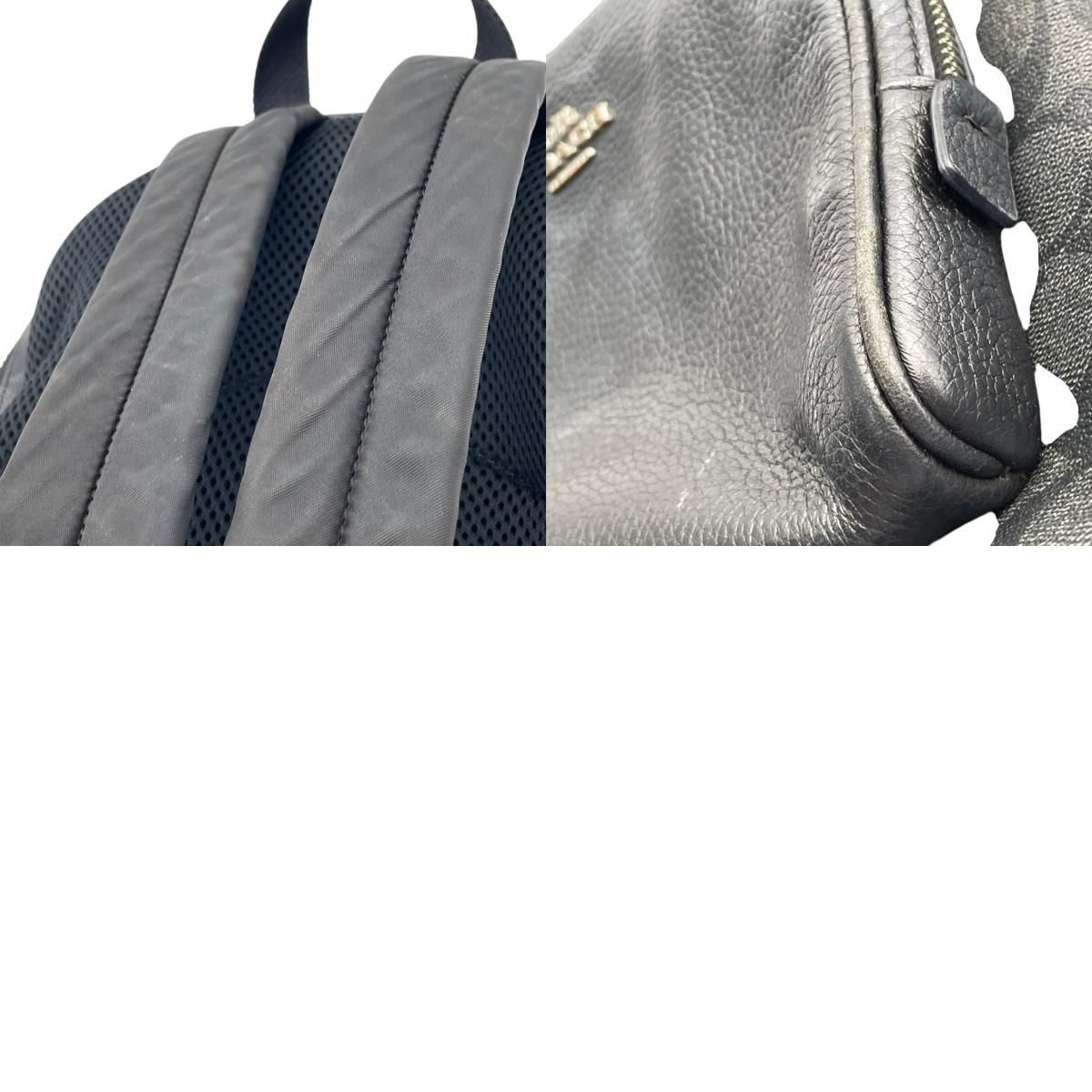 良品 COACH コーチ 5671 Court コート バックパック リュック デイパック シグネチャー グレー PVC レザー ブラック ロゴ 総柄 フロントポケット サイドポケット ファスナー 大容量 レディース カジュアル デイリー S99
