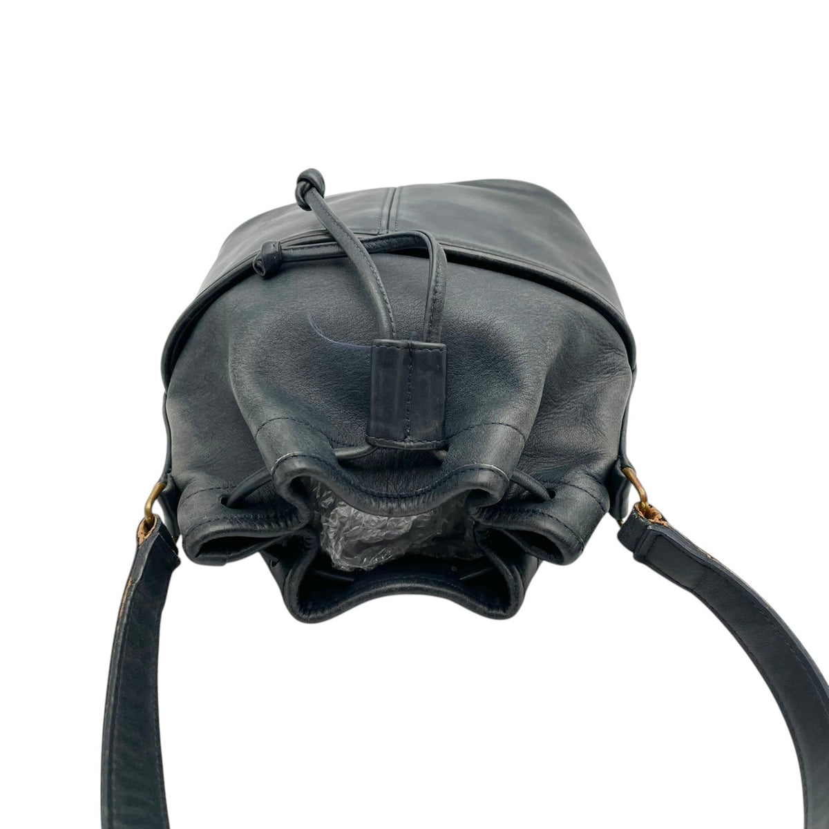 良品 COACH コーチ 121 Thompson トンプソン ショルダーバッグ バケットバッグ 巾着 オールドコーチ ネイビー レザー グラブタンレザー ゴールド金具 無地 肩掛け 斜め掛け レディース メンズ ユニセックス 90年代 S99