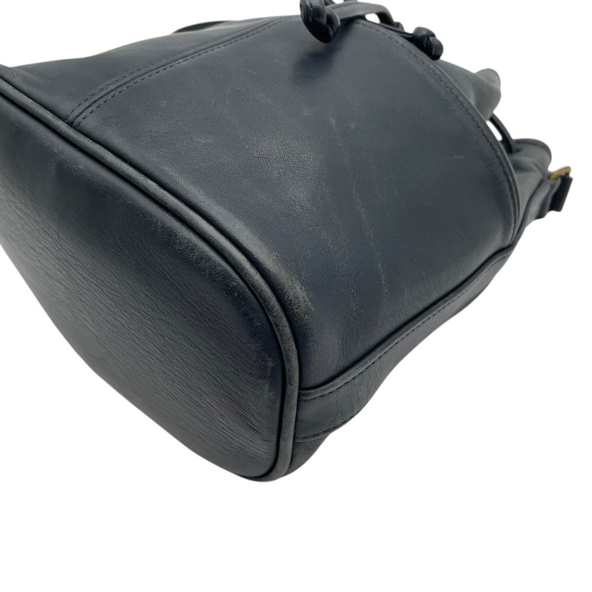 良品 COACH コーチ 121 Thompson トンプソン ショルダーバッグ バケットバッグ 巾着 オールドコーチ ネイビー レザー グラブタンレザー ゴールド金具 無地 肩掛け 斜め掛け レディース メンズ ユニセックス 90年代 S99